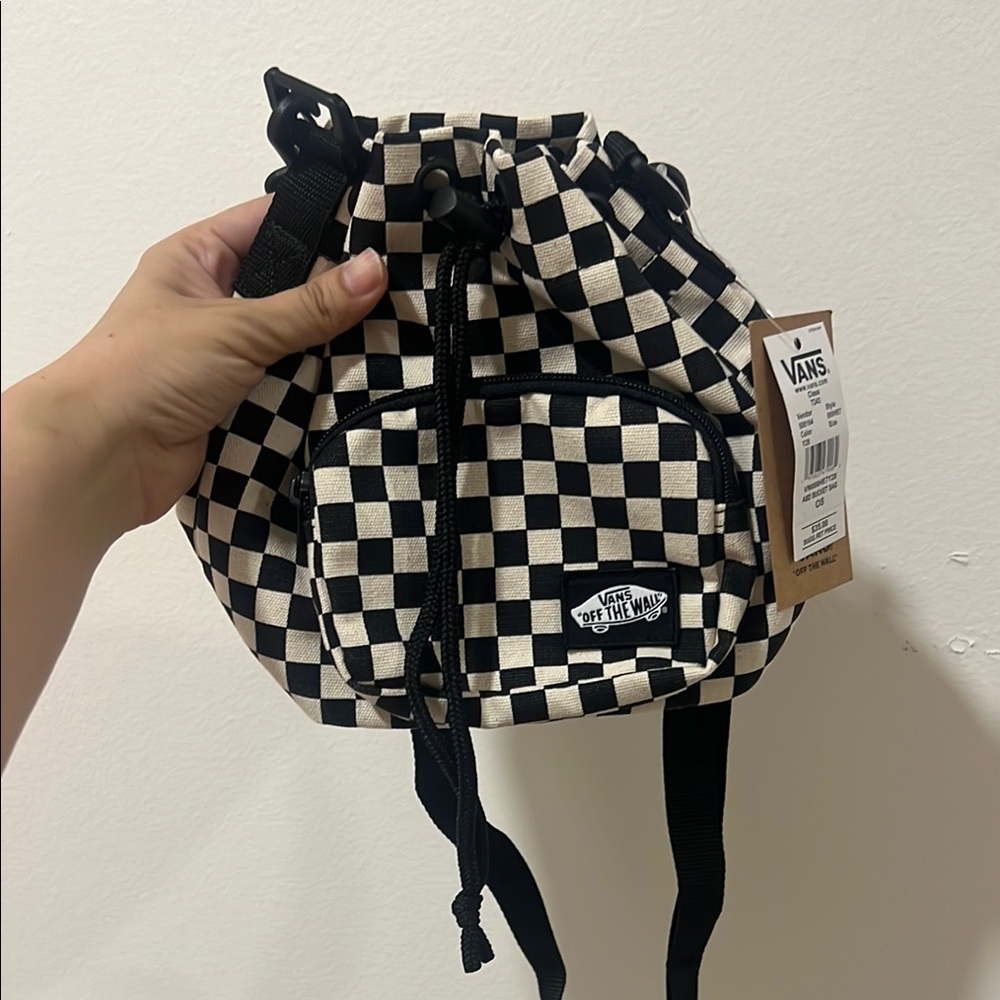 Vans Black and White Checkerboard Bucket Bag